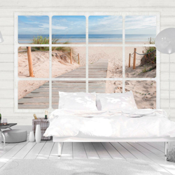 Artgeist - Fotomurale - Window & beach 350x245 en oferta