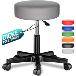 Deuba Sgabello Girevole 56 x 56 Altezza Regolabile 46 - 61 cm cm Similpelle Sedia Girevole 360° Imbottitura della Seduta 10 cm Grigio - CASARIA características