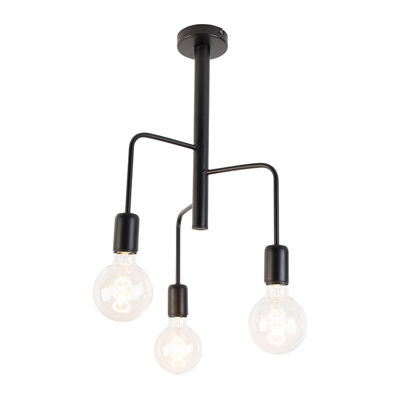 QAZQA Plafoniera facile - Moderno - Metallo - Nero - Alltri Max. 3 x Watt