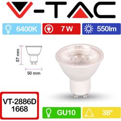 Faretto LED GU10 7W 38° 6400K Dimmerabile - V-tac precio
