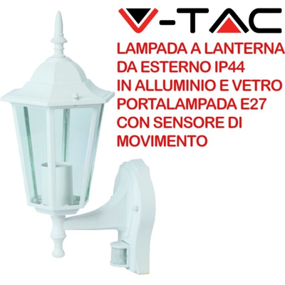 Portalampada lanterna Facing UP con PIR esterno IP44 E27 Mod. VT-751 - V-TAC