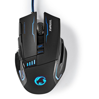 Mouse Gaming Cablato Da Gioco 8 Pulsanti Luci Led Sensore Ottico 4000Dpi - NEDIS