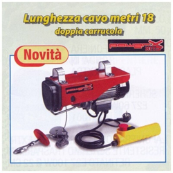 Paranco elettrico 200-400kg cavo doppio 9-18mt sollevatore officina 950W - Mistral características