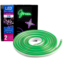 Striscia led neon 5m tubo flessibile luminoso 120led strip led bobina verde - BS en oferta