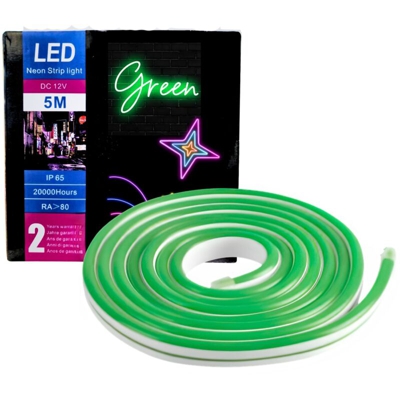 Striscia led neon 5m tubo flessibile luminoso 120led strip led bobina verde - BS