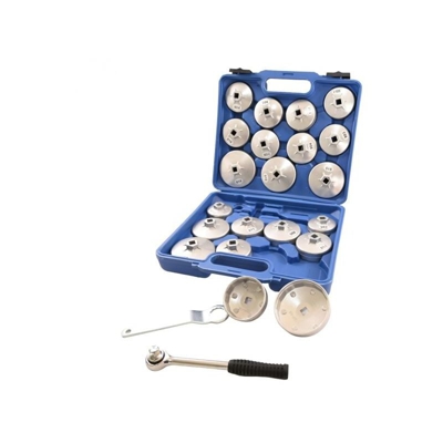 Set Kit Chiave A Tazza Per Filtro Olio 23 Pz Auto Con Chiave A Crichetto - TP