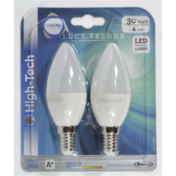 SET 2 LAMPADINE LED SAMSUNG OLIVA E14 4W C37 LUCE FREDDA 6000K 360 LUMEN - High-tech en oferta