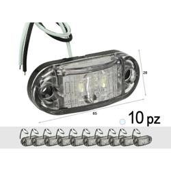 Carall - 10 Pezzi Fanali Laterali Led 24V 12V Bianco Freddo Per Luci Ingombro Cortesia Targa Cupola Cappa Camion Rimorchio Caravan Furgone características