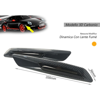 Carall - LEDLUX LN3516 Kit Freccia Laterale a Led Side Marker Dinamica 3D Carbonio Lente Grigio BMW E81 E82 E87 E88 E90 E91 E92 E93 E60 E61 F10