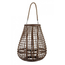 Andrea Bizzotto - Lanterna con manico da esterno nero in bamboo decorazione per giardino -h40cm en oferta