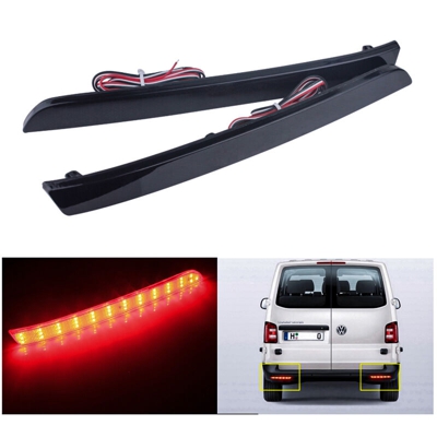 Carall - LEDLUX LY0362 Kit 2 Fanali Posteriori A Led Nero Fume Per VW T5 Transporter Multivan 12-15 Caravelle 2014 Sostituzione Catarifrangente