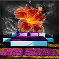 Artgeist - Fotomurale - Fiore ardente in mezzo al fumo 350x245 en oferta