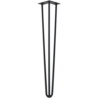 Hairpin Leg Gambe per tavolo robuste in un set di 4 d´acciaio - nero - 72 cm - 3 barre - [EN.CASA]
