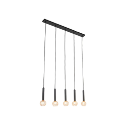 Lampada a sospensione tavolo soggiorno mesh - Moderno - Acciaio - Nero/Rame - Oblungo Max. 5 x Watt - Qazqa características