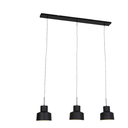 Lampada a sospensione tavolo soggiorno chappie - Retrò - Acciaio - Nero - Oblungo/Tondo Max. 3 x Watt - Qazqa precio