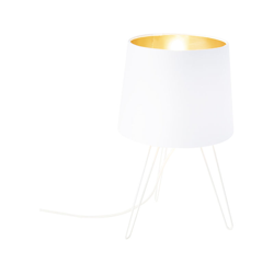 QAZQA Lampada da tavolo con paralume lofty - Moderno - Tessuto,Acciaio - Bianco - Cilindro Max. 1 x Watt en oferta