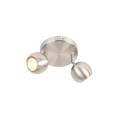 QAZQA Faretto gissi - Moderno - Metallo - Acciaio - Tondo Max. 2 x Watt