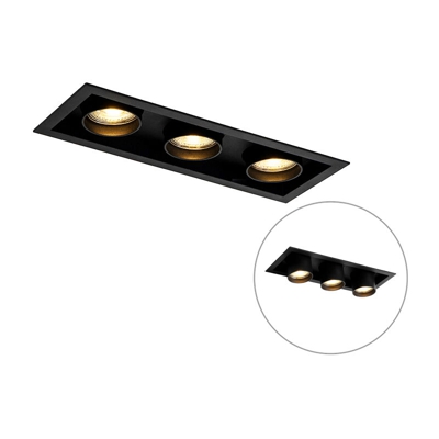 QAZQA Faretto da incasso roof - Moderno - Alluminio - Nero - Allungato Max. 3 x Watt