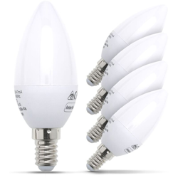 Lampadine LED luce calda, 5W (equivalente a 40W), attacco E14, confezione da 5, 470 lumen, 3000 K, luci a candela per plafoniere e lampade - B.K.LICHT en oferta