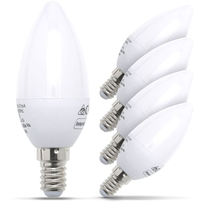 Lampadine LED luce calda, 5W (equivalente a 40W), attacco E14, confezione da 5, 470 lumen, 3000 K, luci a candela per plafoniere e lampade - B.K.LICHT