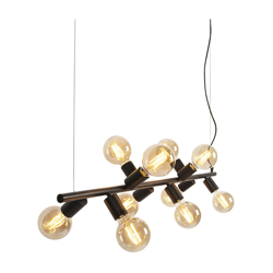 Lampada a sospensione facil - Moderno - Acciaio - Nero - Oblungo Max. 10 x Watt - Qazqa en oferta