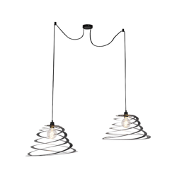 Lampada a sospensione scroll - Design - Acciaio - Nero - Tondo Max. 2 x Watt - Qazqa precio
