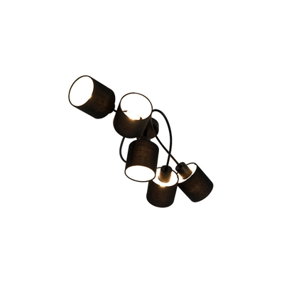 Faretto hetta - Moderno - Tessuto,Acciaio - Nero - Tondo Max. 5 x Watt - Qazqa