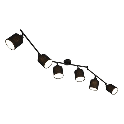 Faretto hetta - Moderno - Tessuto,Acciaio - Nero - Oblungo Max. 6 x Watt - Qazqa