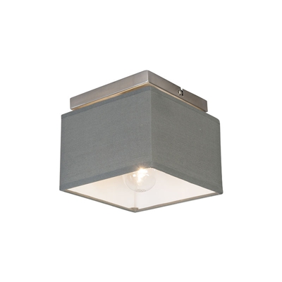 QAZQA Plafoniera vt - Moderno - Tessuto,Acciaio - Grigio - Quadrato Max. 1 x Watt
