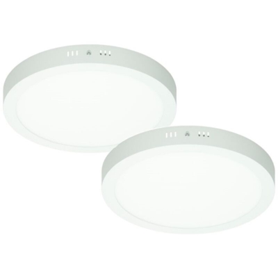 2 x Pannello LED 18W Faretto da Incasso + Trasformatore CA 220-240 V 1121 lumen ?220 mm Rotondo Angolo di emissione 160 ? IP53 Bianco Caldo 3000K
