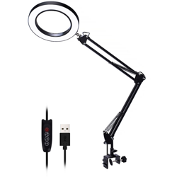 Lente d'ingrandimento LED flessibile Lampada d'ingrandimento illuminata a 3 colori USB 5X - AUGIENB precio