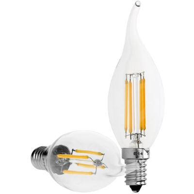 ECD Germany Lampadina LED Filamento a Candela Raffica di Vento Fiamma E14 4W - Bianco Caldo 2800K - 414 Lumen - Angolo del fascio di 120 ? - AC