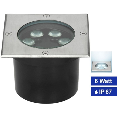 2x Faretto da Incasso a Suolo da Esterno 5W Bianco Freddo 6500K 230V Quadrato IP67 Faretto Segnapassi per Esterno Faretti da Pavimento in Acciaio