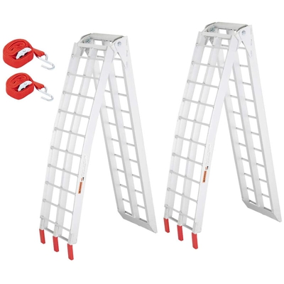 Rampa di carico da 2 pezzi da 230 cm per auto e moto Valigia pieghevole in alluminio da 1500 libbre - AUGIENB