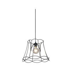Lampada a sospensione Granny Frame - Retrò - Plastico,Metallo - Nero - Tondo Max. 1 x Watt - Qazqa en oferta