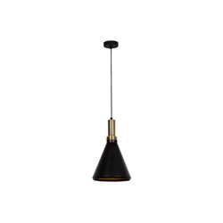 Homemania - Lampada a Sospensione Hill - Lampadario - da Soffitto - Nero, Oro in Metallo, Vernice, 26 x 26 x 134 cm, 1 x E27, Max 100W en oferta