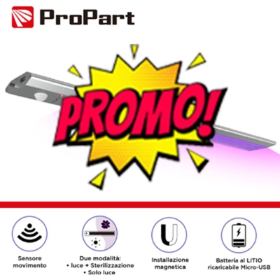 plafoniera sterilizzante led + uv magnetica sensore pir 60 cm CE IP20 no lif ksc60uvc - PROPART