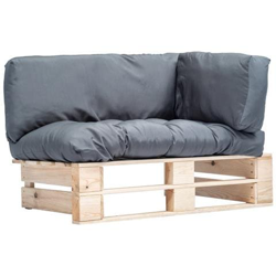 Divano Da Giardino A Pallet Con Cuscini Grigi In Legno Di Pino características