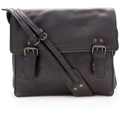 Borsa A Tracolla In Pelle Vintage 30x35x8 Cm Colore Nero