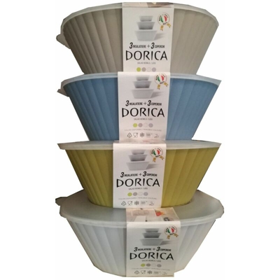 Insalatiera tris di ciotole x insalata con coperchio dorica contenitore 4 colori colore: viola