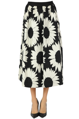 Flower print midi skirt