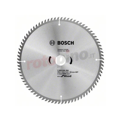 Bosch - Lama circolare ECO Optiline Wood 254x30mm T80