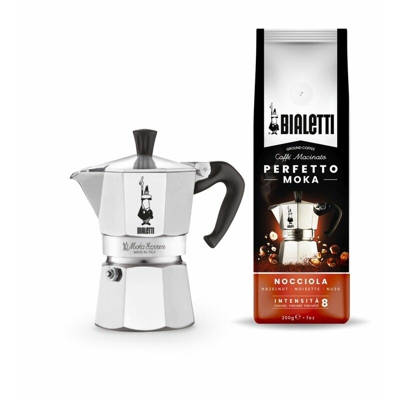 Bialetti Moka express 3tz + Perfetto Moka Nocciola