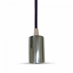 LAMPADARIO A SOSPENSIONE IN METALLO CROMATO CAVO COLORI VARI E27 VT-7338 Viola - V-tac características