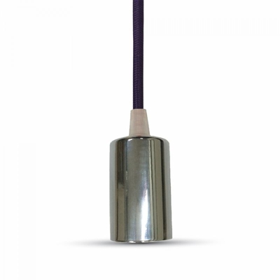 LAMPADARIO A SOSPENSIONE IN METALLO CROMATO CAVO COLORI VARI E27 VT-7338 Viola - V-tac