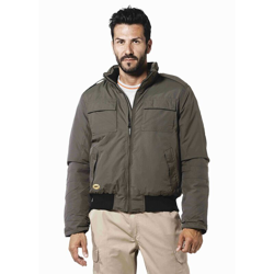 Bomber uomo Logica imbottito Taslon grigio giubbotto impermeabile antifreddo cappuccio características