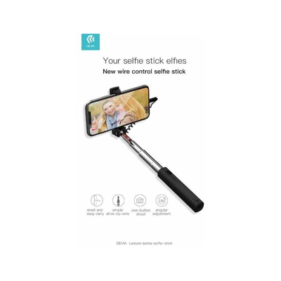 asta selfie per ios e android con jack 3.5mm lunga 64cm nero lif dess35m628b - DEVIA