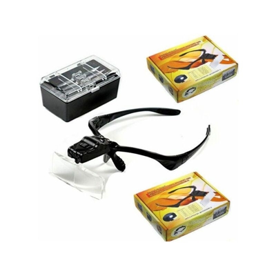 Tp - Visiera Occhiali Lente Lenti Di Ingrandimento Led Torcia 5 Lenti 2 Luci Led