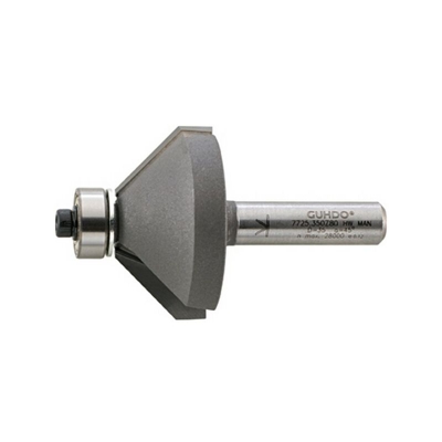 Smussatura Fragola, Legno Strumento, Ø 35,0 Millimetri, Angolo Di 45 °, Lunghezza Utili 18,0 Millimetri Lunghezza Totale: 57,0 Millimetri - GUHDO