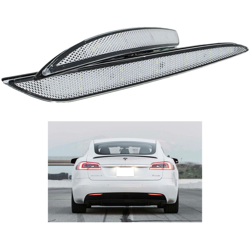 Carall - LEDLUX LY0243 Kit 2 Fanali Posteriori A Led Trasparente Luce Rosso Bianco Per Tesla Model S Sostituzione Catarifrangente Riflettore en oferta
